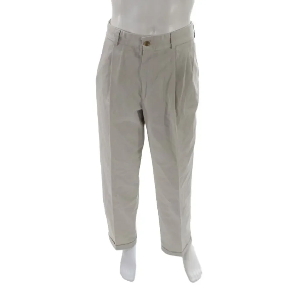 Bills Khakis Mens Beige Khakis Pants 100% Cotton Button Size 36